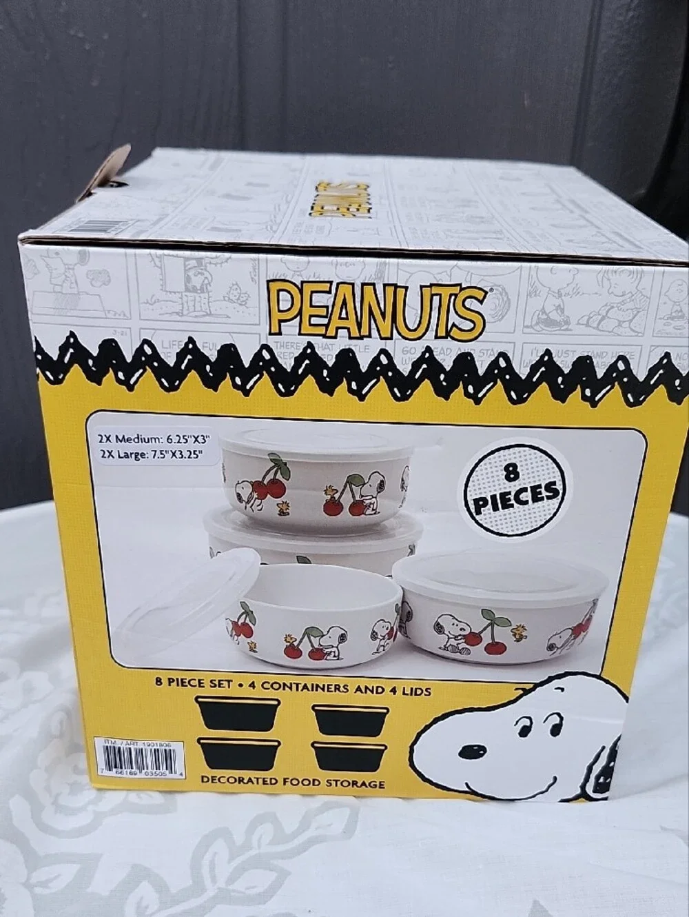 Peanuts Ceramic Food Storage Bowls